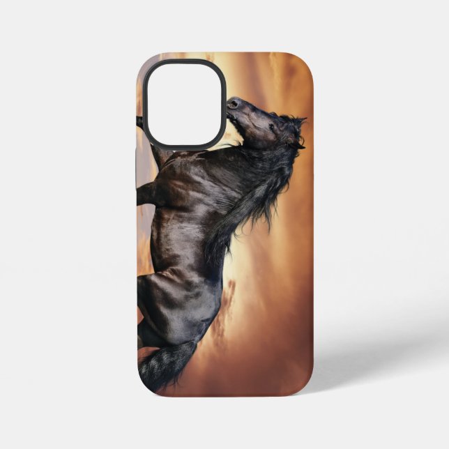 Funda Para iPhone Caballo Negro Hermoso (Reverso )
