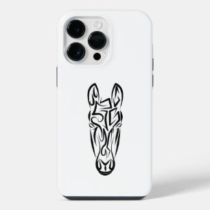 Funda Para iPhone 14 Pro Max Caballo tribal blanco y negro