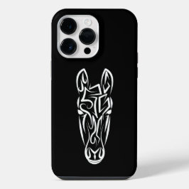 Funda Para iPhone 14 Pro Max Caballo tribal blanco y negro