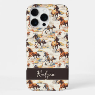 Funda Para iPhone 16 Pro Max Caballos al Atardecer 