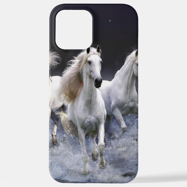 Funda Para iPhone Caballos corriendo lanzando almohada (Reverso )