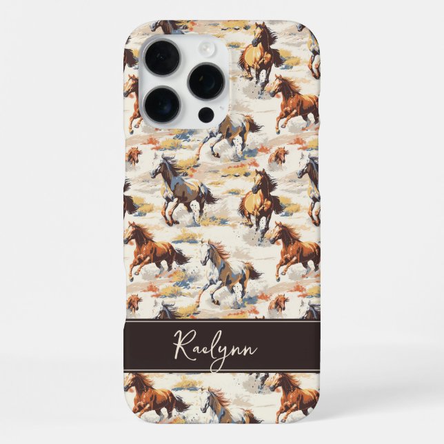 Funda Para iPhone Caballos de atardecer (Reverso )