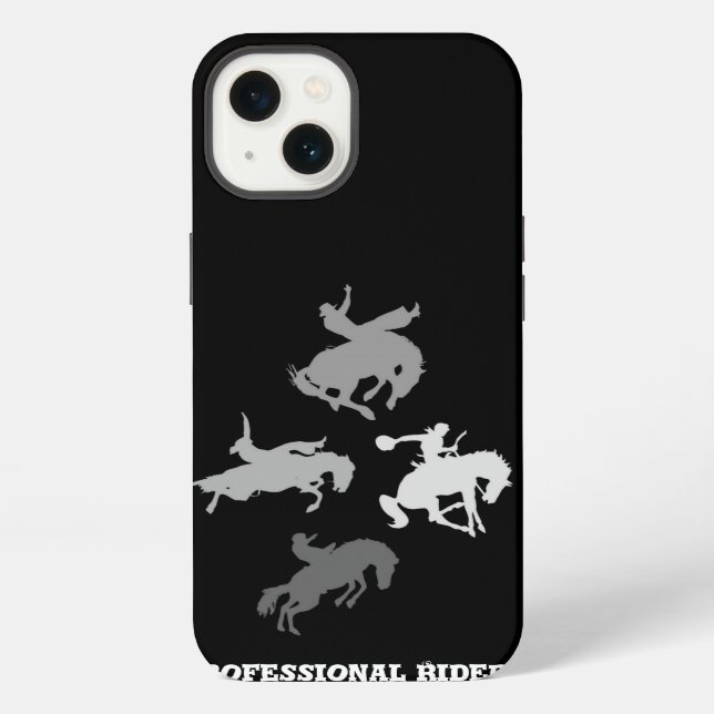Funda Para iPhone Caballos de Rodeo | Fondo Negro (Reverso )