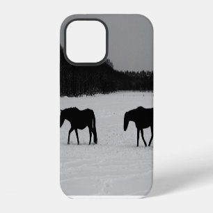 Funda Para iPhone 12 Caballos en la nieve iphcna