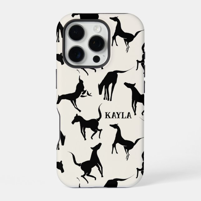 Funda Para iPhone Caballos Negros de Estilo Occidental  (Reverso )