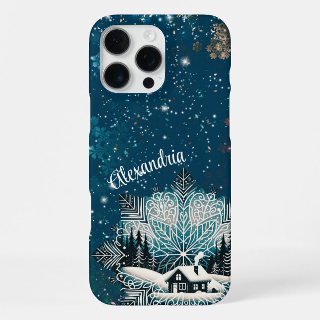 Funda Para iPhone Cabaña Copo de Nieve (Reverso )