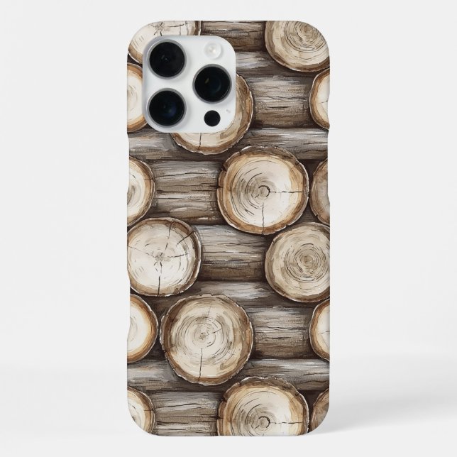 Funda Para iPhone Cabaña de Navidad de Troncos de Madera (Reverso )