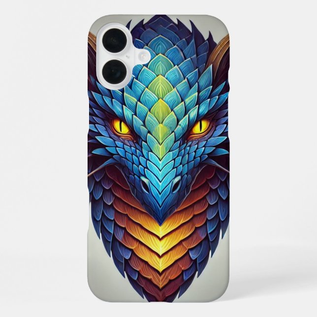 Funda Para iPhone Cabeza de dragón azul (Reverso )