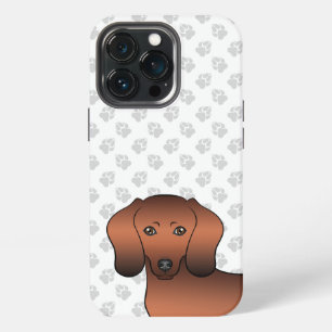Funda Para iPhone 13 Pro Cabeza de perro Dachshund de capa lisa de color ro