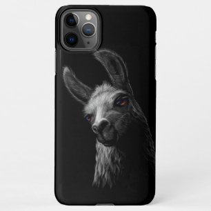 Funda Para iPhone 11Pro Max Cabeza de retrato Llama linda con fondo negro