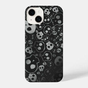 Funda Para iPhone 14 cabezas de cráneo blancas y negras