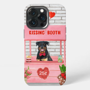 Funda Para iPhone 13 Pro Cabina de besos de perro Rottweiler día de San Val