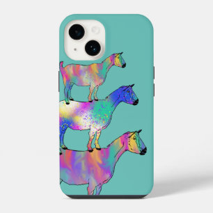 Funda Para iPhone 14 Cabras coloridas acuarela