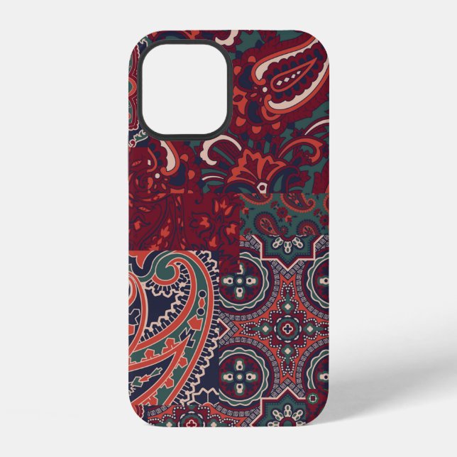 Funda Para iPhone cachemira patchwork de seda con estampado paisley  (Reverso )