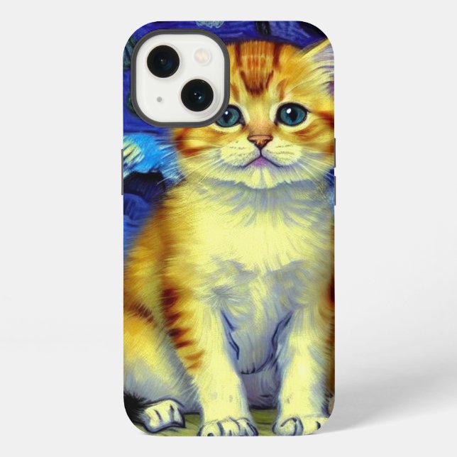 Funda Para iPhone Cachorro Adorable Noche Estrellada Van Gogh (Reverso )