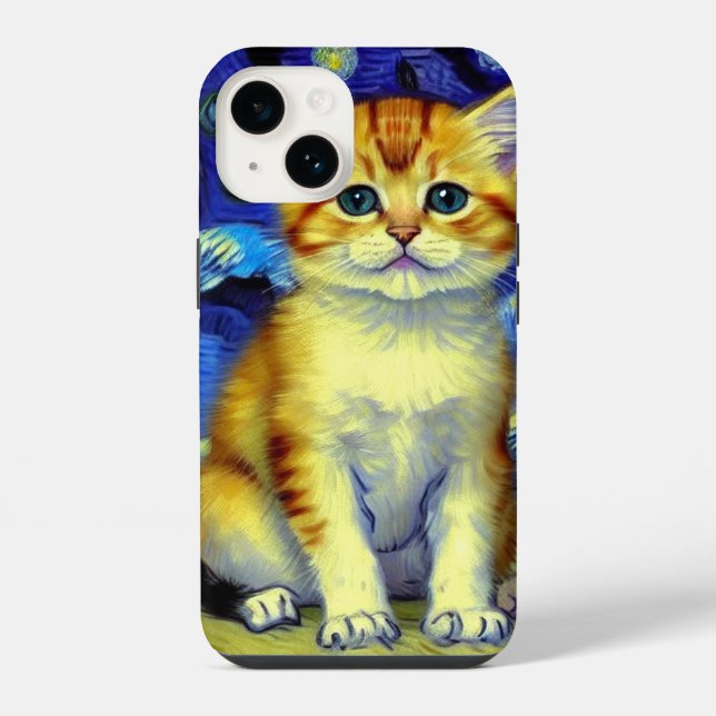 Funda Para iPhone Cachorro Adorable Noche Estrellada Van Gogh (Reverso )