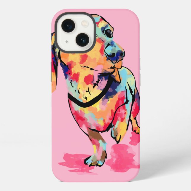 Funda Para iPhone Cachorro Arcoíris (Reverso )