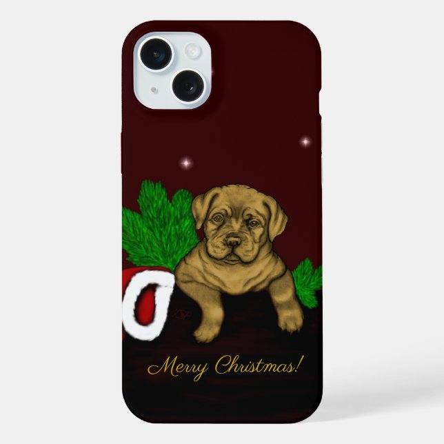 Funda Para iPhone Cachorro de Navidad (Reverso )