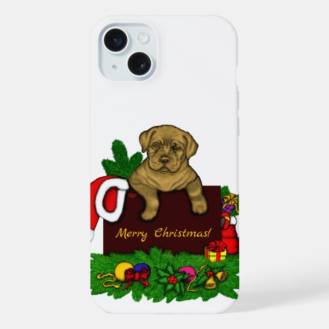 Funda Para iPhone Cachorro de Navidad (Reverso )