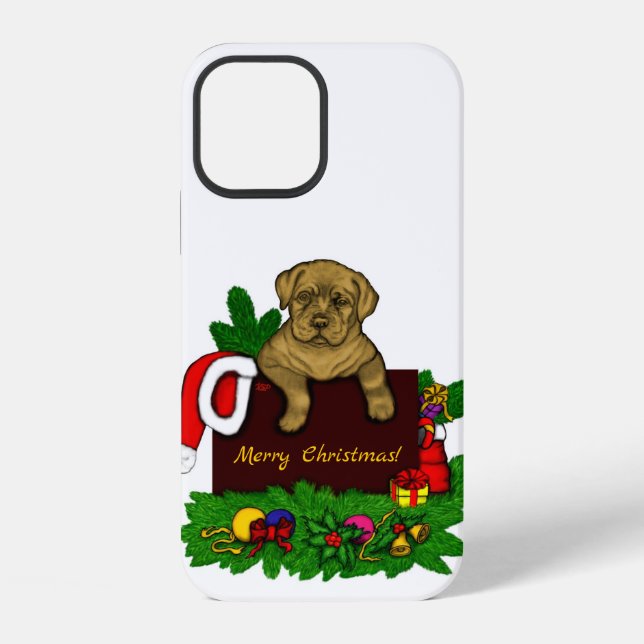 Funda Para iPhone Cachorro de Navidad (Reverso )