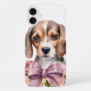 FUNDA PARA iPhone 16 PLUS CACHORRO DE PERRO BEAGLE ADORABLE DE ACUARELA