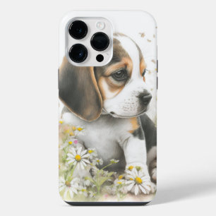 FUNDA PARA  iPhone 14 PRO MAX CACHORRO DE PERRO BEAGLE MARRÓN Y BLANCO A LA ACUA
