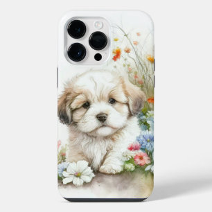 FUNDA PARA iPhone 14 PRO MAX CACHORRO DE PERRO SHIH TZU ADORABLE EN ACUARELA
