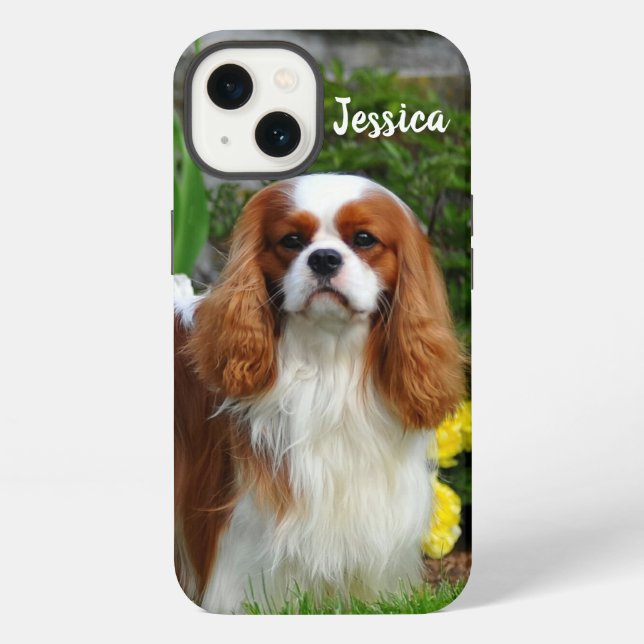 Funda Para iPhone Cachorro de Perro Spaniel Cavalier King Charles Bl (Reverso )