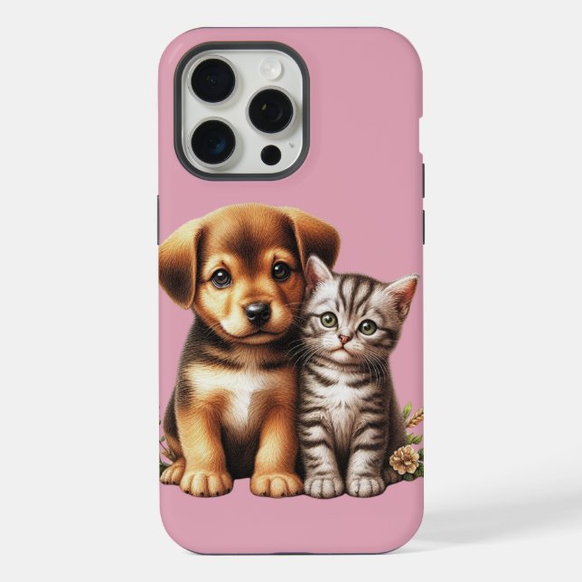 Funda Para iPhone Cachorro/gatito (Reverso )
