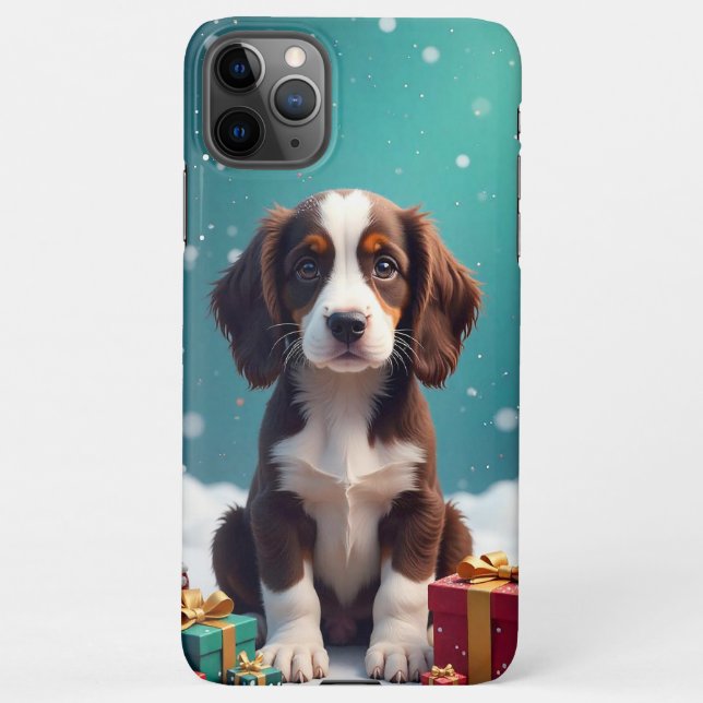 Funda Para iPhone Cachorro marrón y blanco adorable (Reverso)