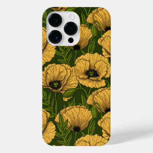 Funda Para iPhone 14 Pro Max Cachorros amarillos en verde oscuro