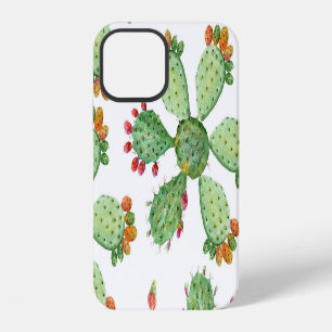 Funda Para iPhone 12 Cactus acuarela: patrón de jardín tropical.