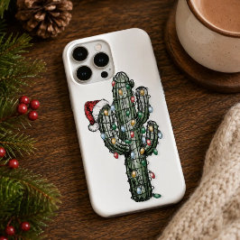 Funda Para iPhone 16 Pro Cactus de Navidad con Luces