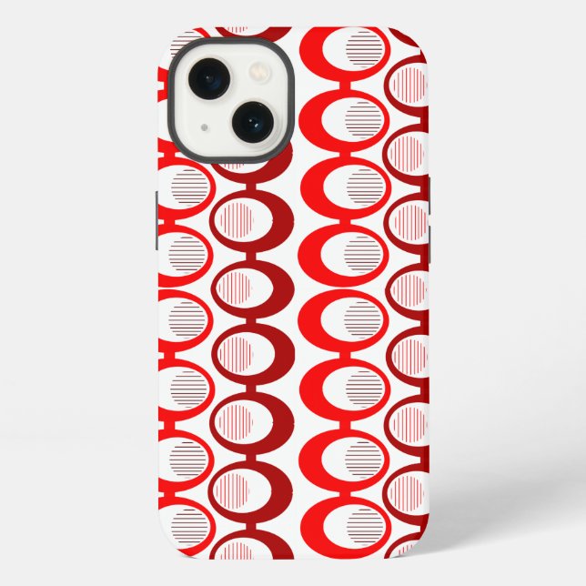 Funda Para iPhone Cadenas Ovaladas Rojas (Reverso )