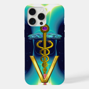 CADUCEO VETERINARIO DE ORO SÍMBOLO / Azul Turquesa