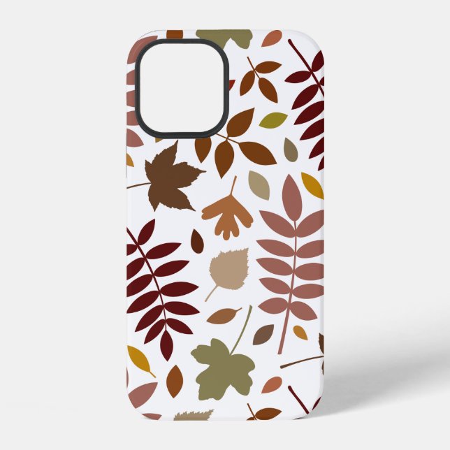 Funda Para iPhone Cae en blanco el patrón Lg de hojas caídas (Reverso )