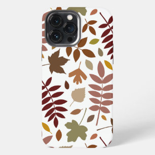 Funda Para iPhone 13 Pro Max Cae en blanco el patrón Lg de hojas caídas