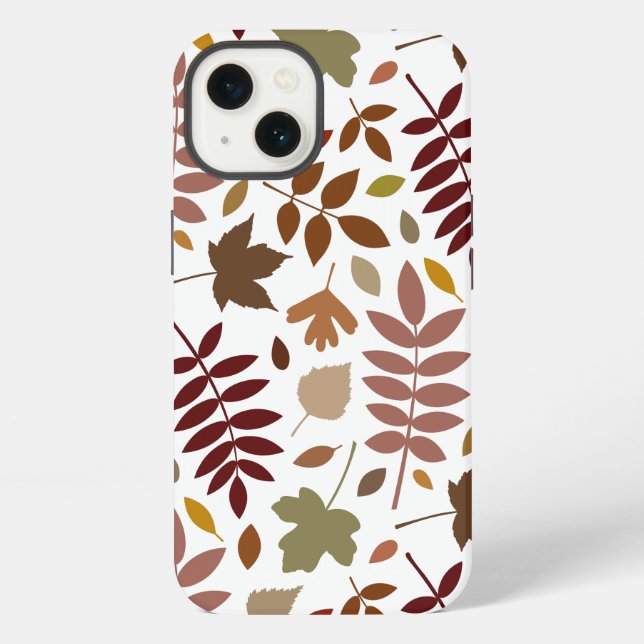 Funda Para iPhone Cae en blanco el patrón Lg de hojas caídas (Reverso )