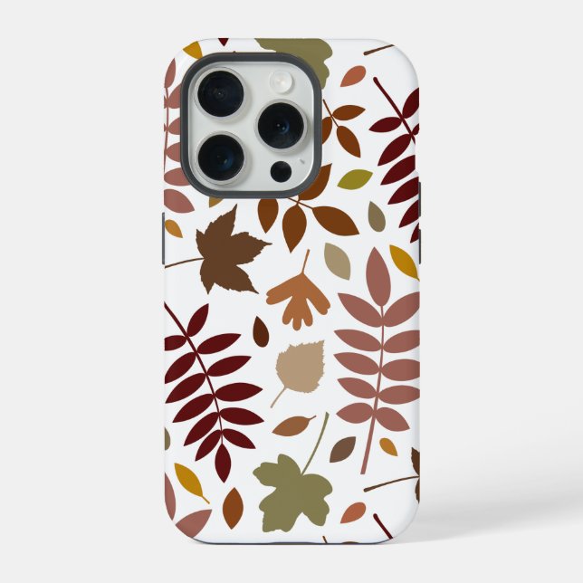 Funda Para iPhone Cae en blanco el patrón Lg de hojas caídas (Reverso )