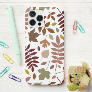 Funda Para iPhone 12 Pro Max Cae en blanco el patrón Lg de hojas caídas