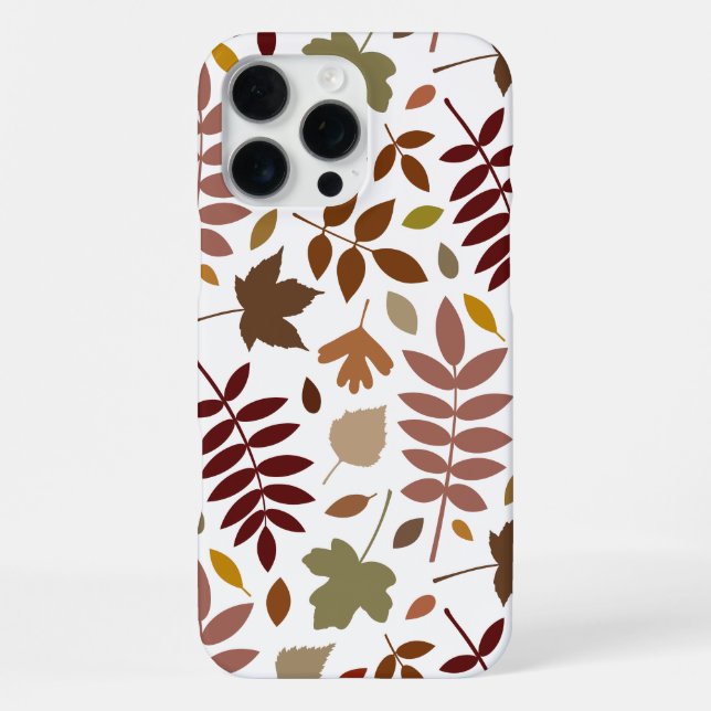 Funda Para iPhone Cae en blanco el patrón Lg de hojas caídas (Reverso )