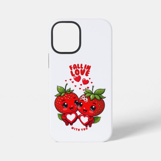 Funda Para iPhone Caer en el amor fresas (Reverso )