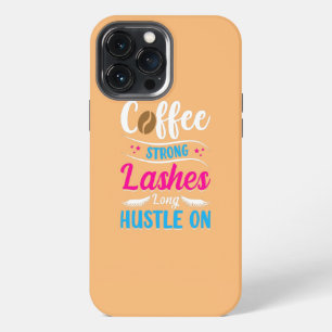 Funda Para iPhone 13 Pro Max Café Pestañas Fuertes Larga Pelea Cosméticos Belle