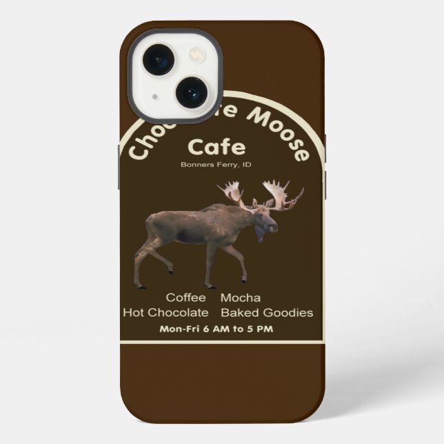Funda Para iPhone Cafetería de chocolate Moose (Reverso )