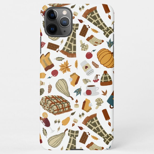 Funda Para iPhone Caída única deja calabazas de cosecha de otoño (Reverso)