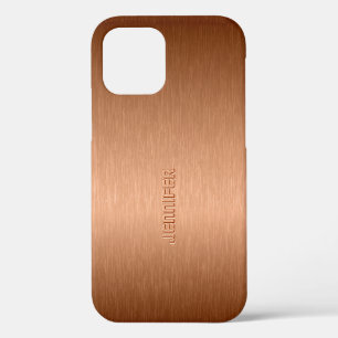 Funda Para iPhone 12 Caja de aspecto de aluminio cepillado metálico mar
