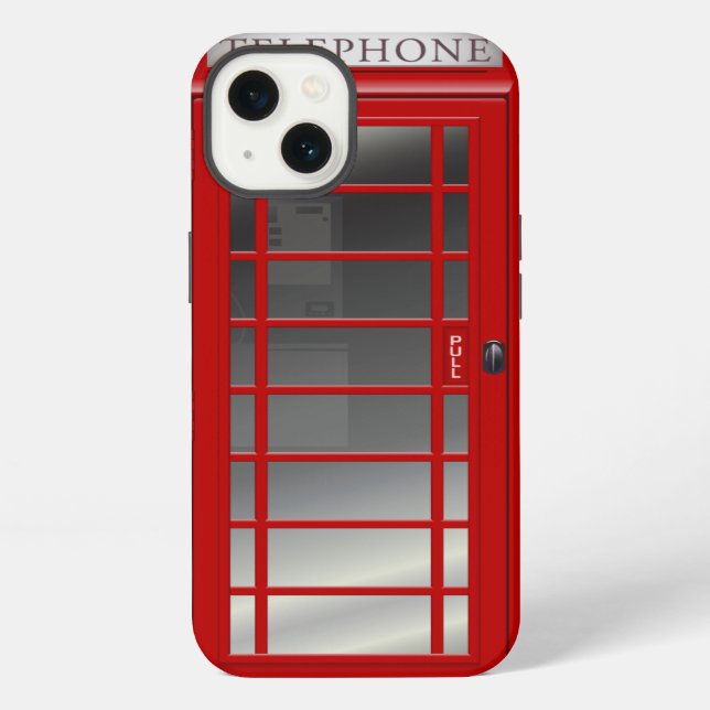 Funda Para iPhone Caja de llamada roja de la cabina de teléfono de (Reverso )