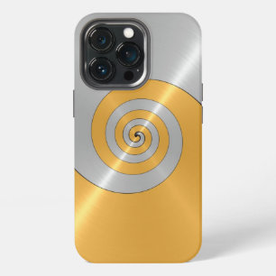 Funda Para iPhone 13 Pro Caja de metal brillante de acero inoxidable platea