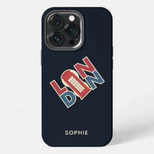 Funda Para iPhone 13 Pro Caja de teléfono azul roja de ciudades del mundo d