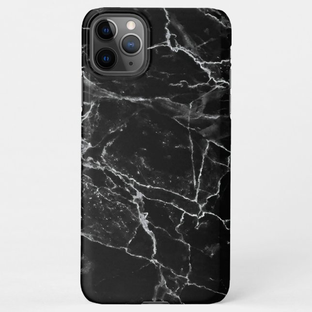 Funda Para iPhone Caja de teléfono de mármol negro (Reverso)